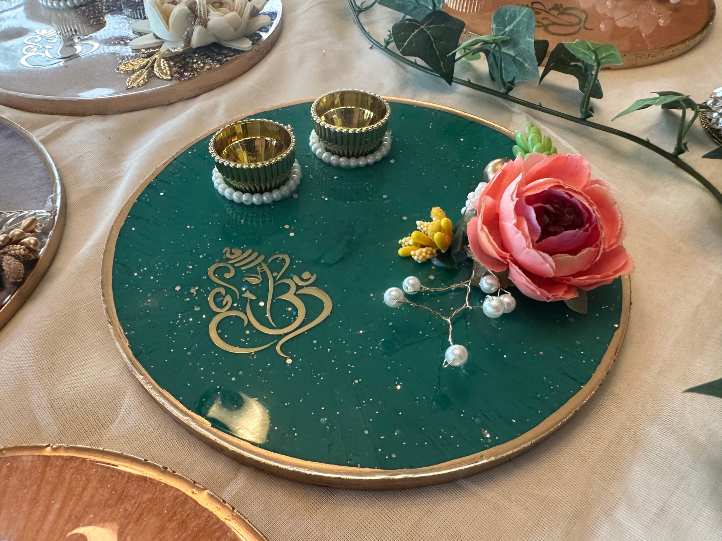 Resin Platter Haldi-Kumkum /Kankavati - Large