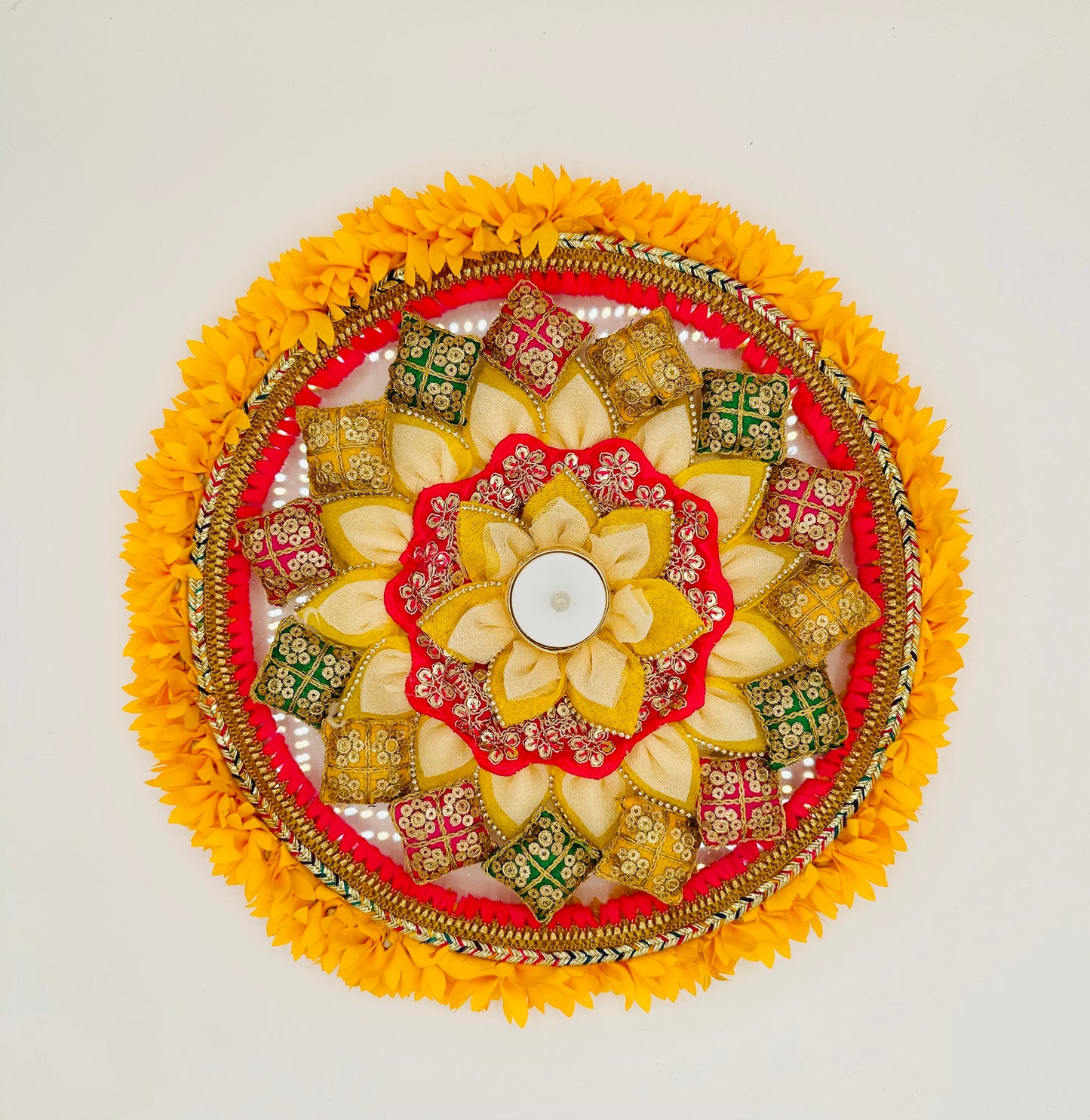 Flower Rangoli /Mat with TeaLight Holder