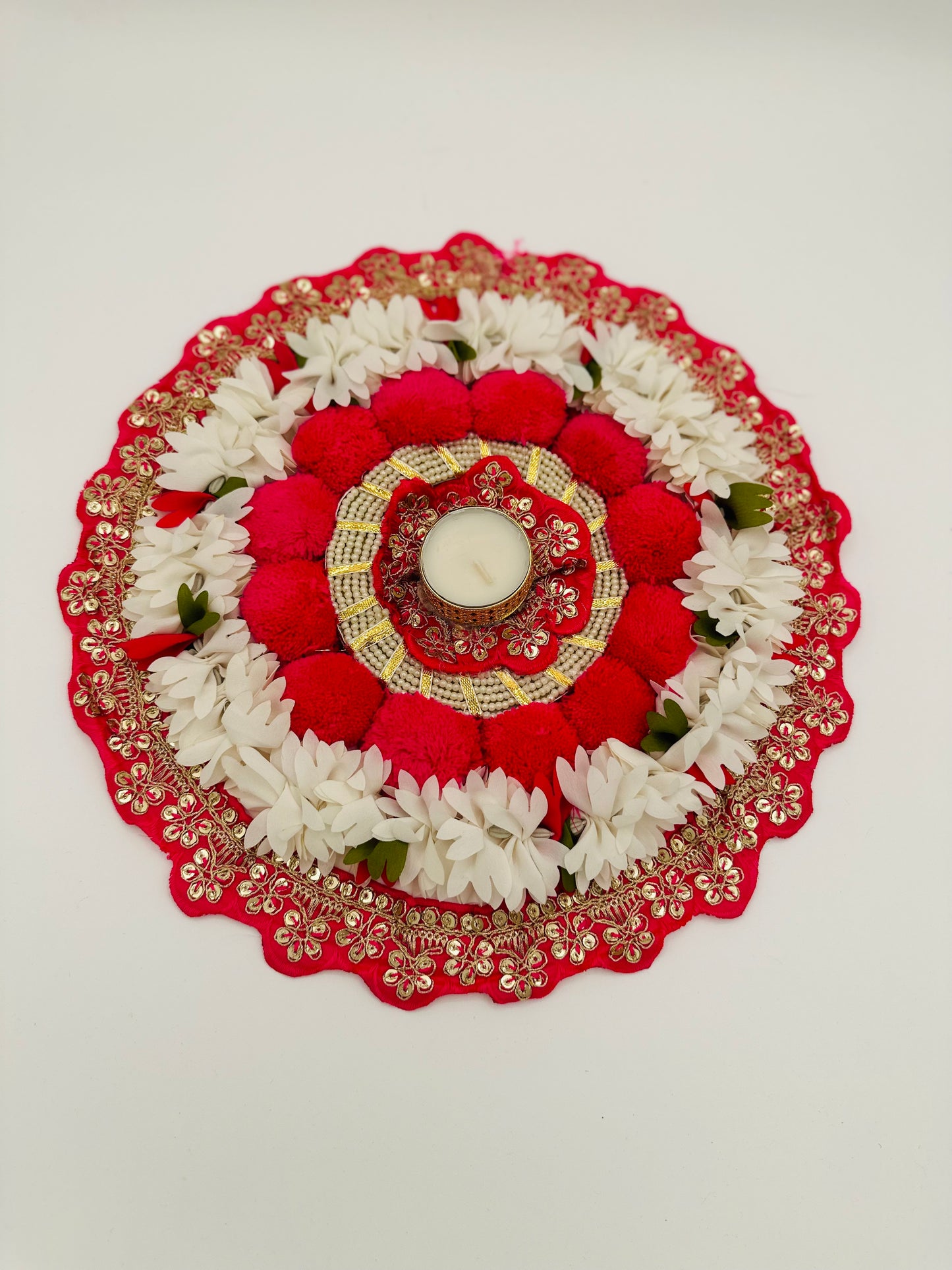 Flower Rangoli /Mat with TeaLight Holder