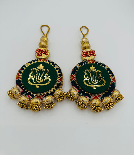 Ganesh Shubh Laabh Hangings - Reversible colors