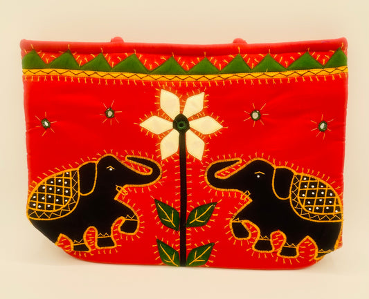Elephant Embroidered Handbag