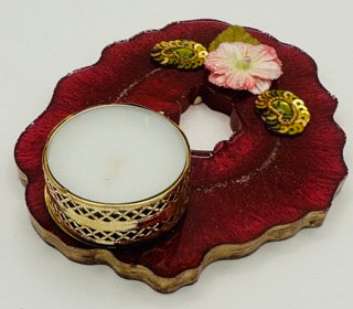 Resin Geode Tealight Holder