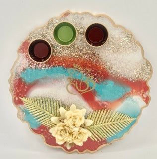 Resin Platter Haldi-Kumkum /Kankavati - Large