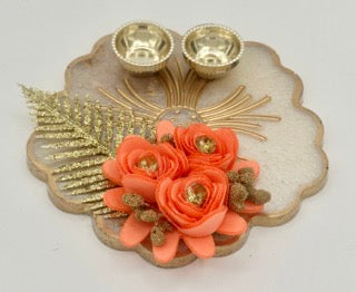Resin Platter with Haldi-Kumkum/Kankavati - Small