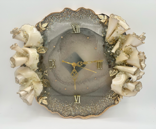 Resin 3D Flower Wall Clock