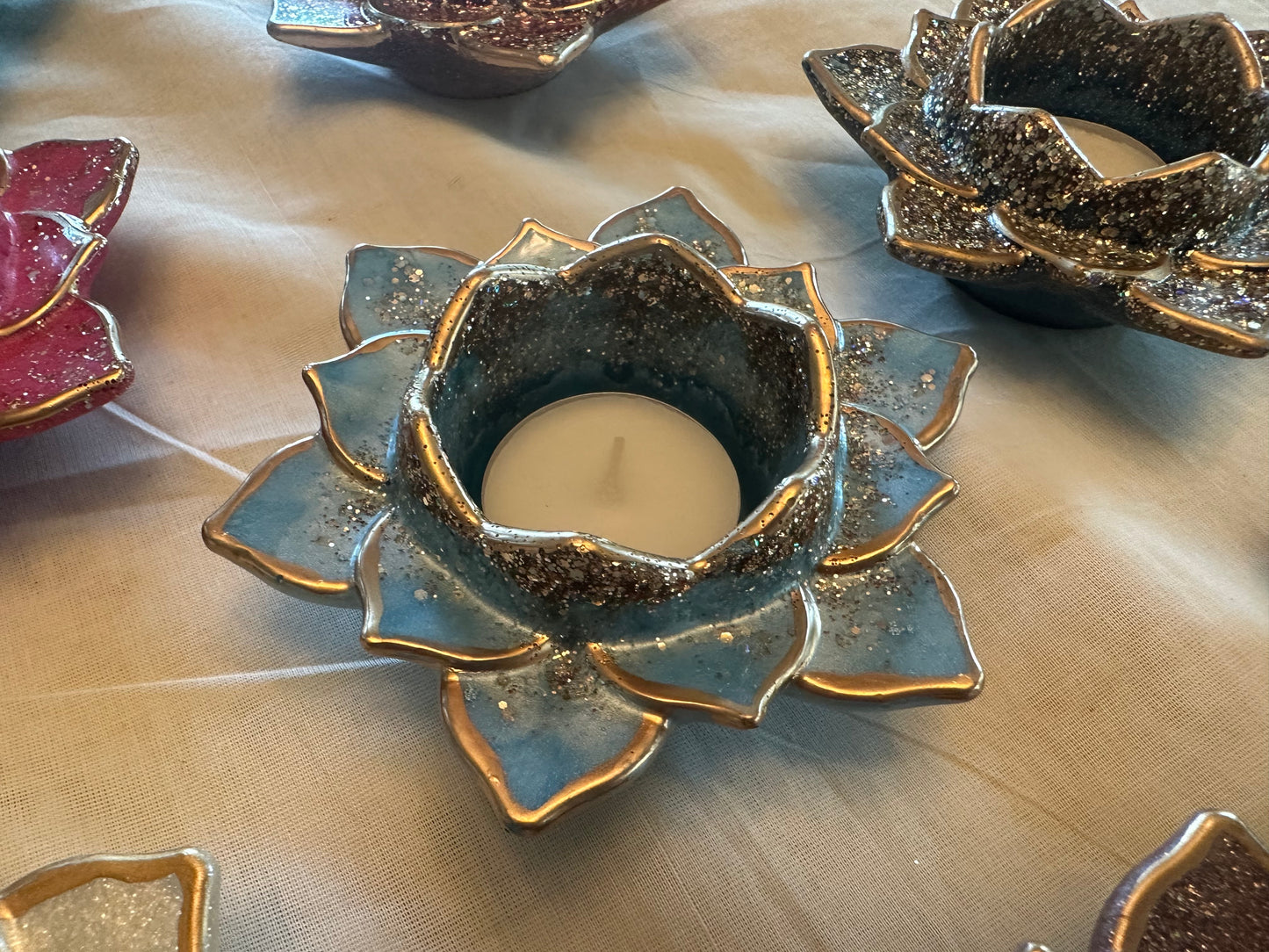 Resin Lotus Tealight Holder