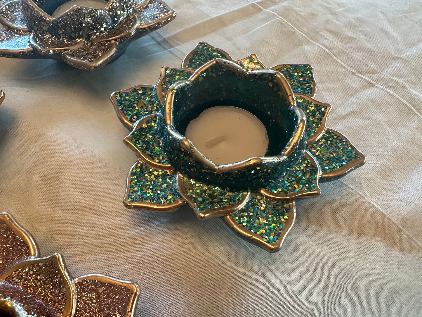 Resin Lotus Tealight Holder