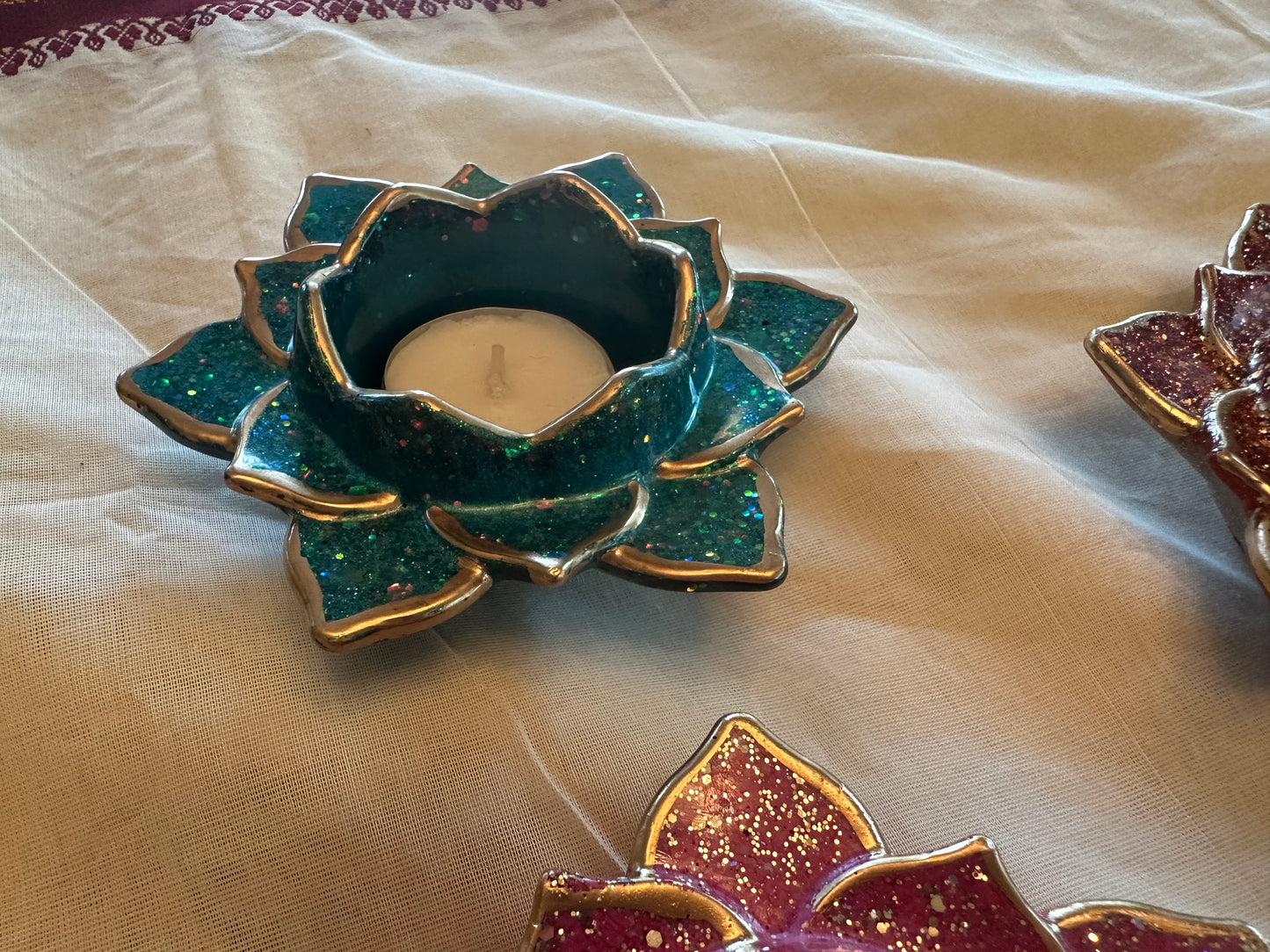 Resin Lotus Tealight Holder