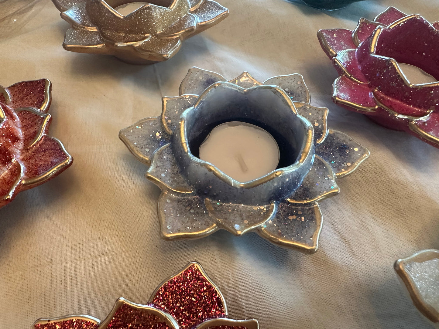 Resin Lotus Tealight Holder