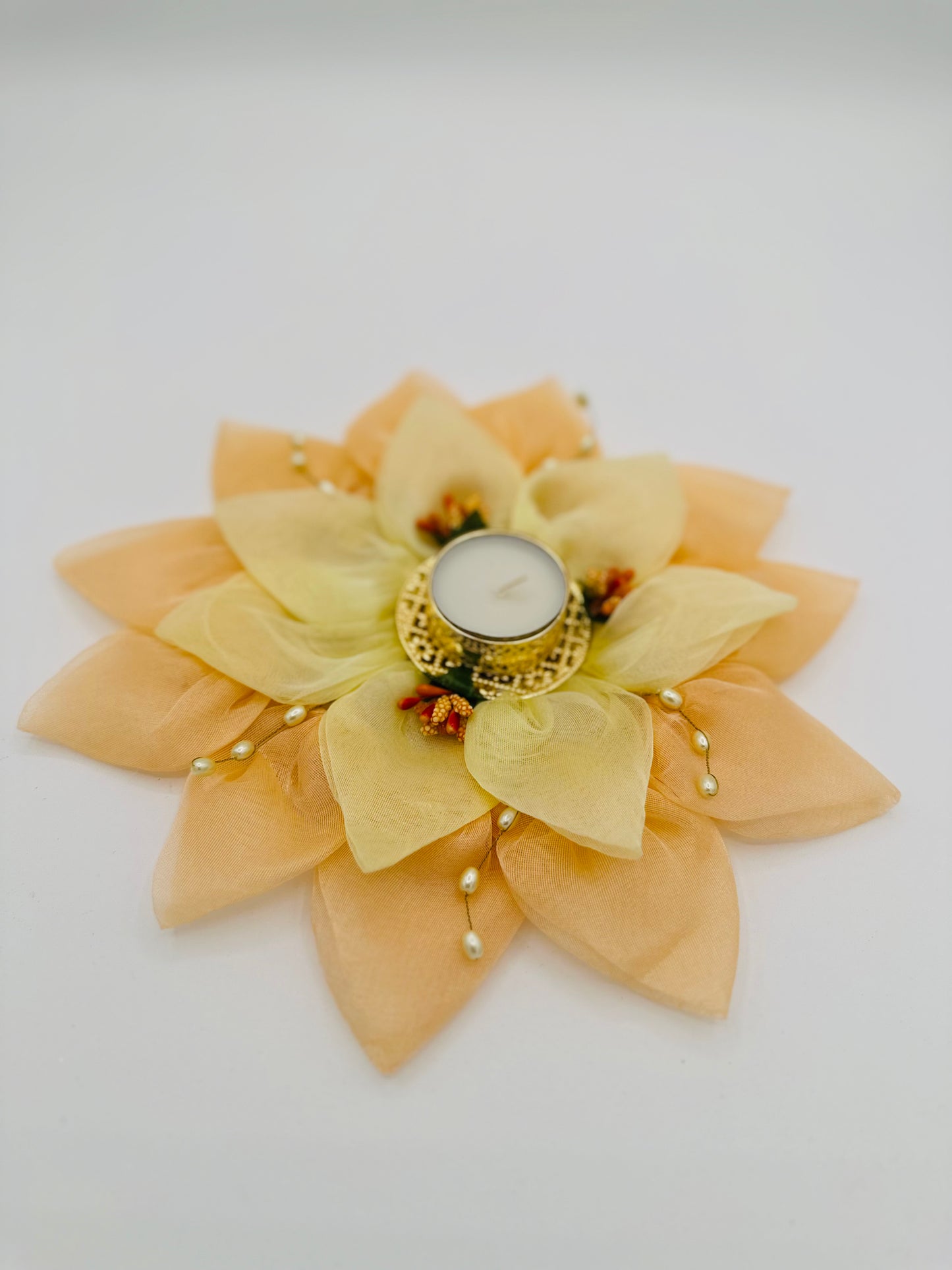 Tissue Flower Diya/Tealight Holder