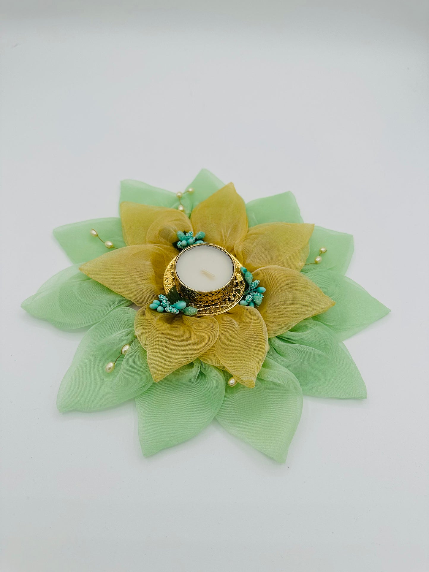 Tissue Flower Diya/Tealight Holder