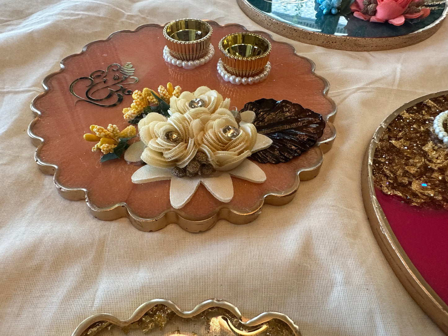 Resin Platter Haldi-Kumkum /Kankavati - Large