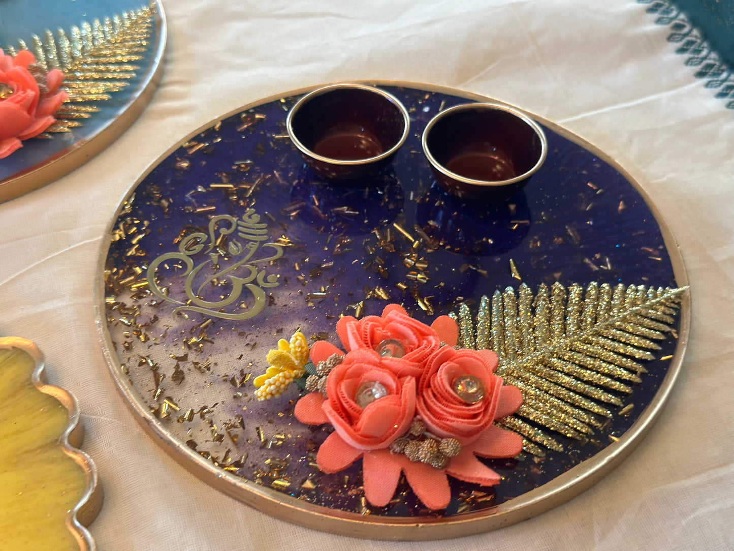 Resin Platter Haldi-Kumkum /Kankavati - Large