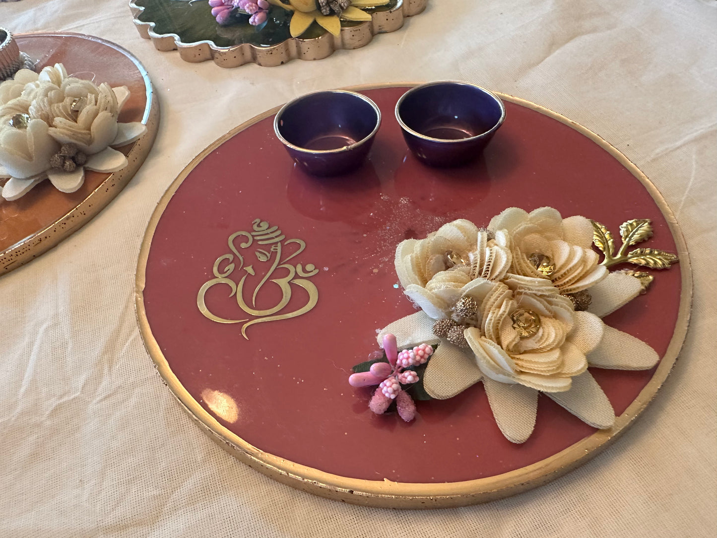 Resin Platter Haldi-Kumkum /Kankavati - Large