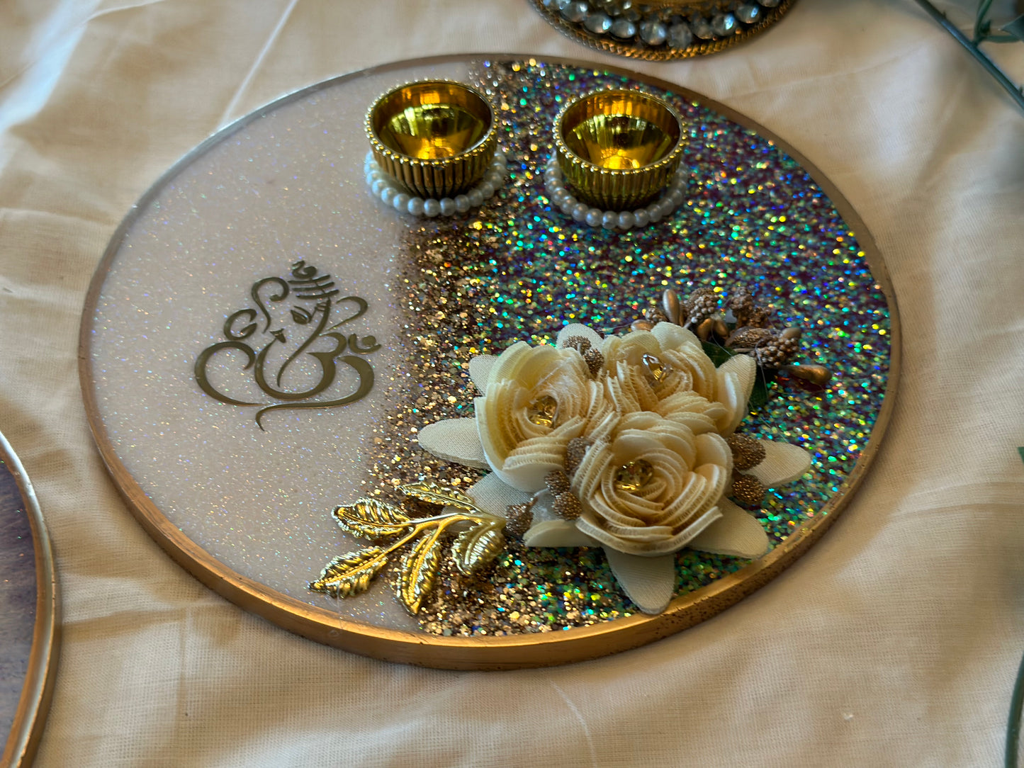 Resin Platter Haldi-Kumkum /Kankavati - Large