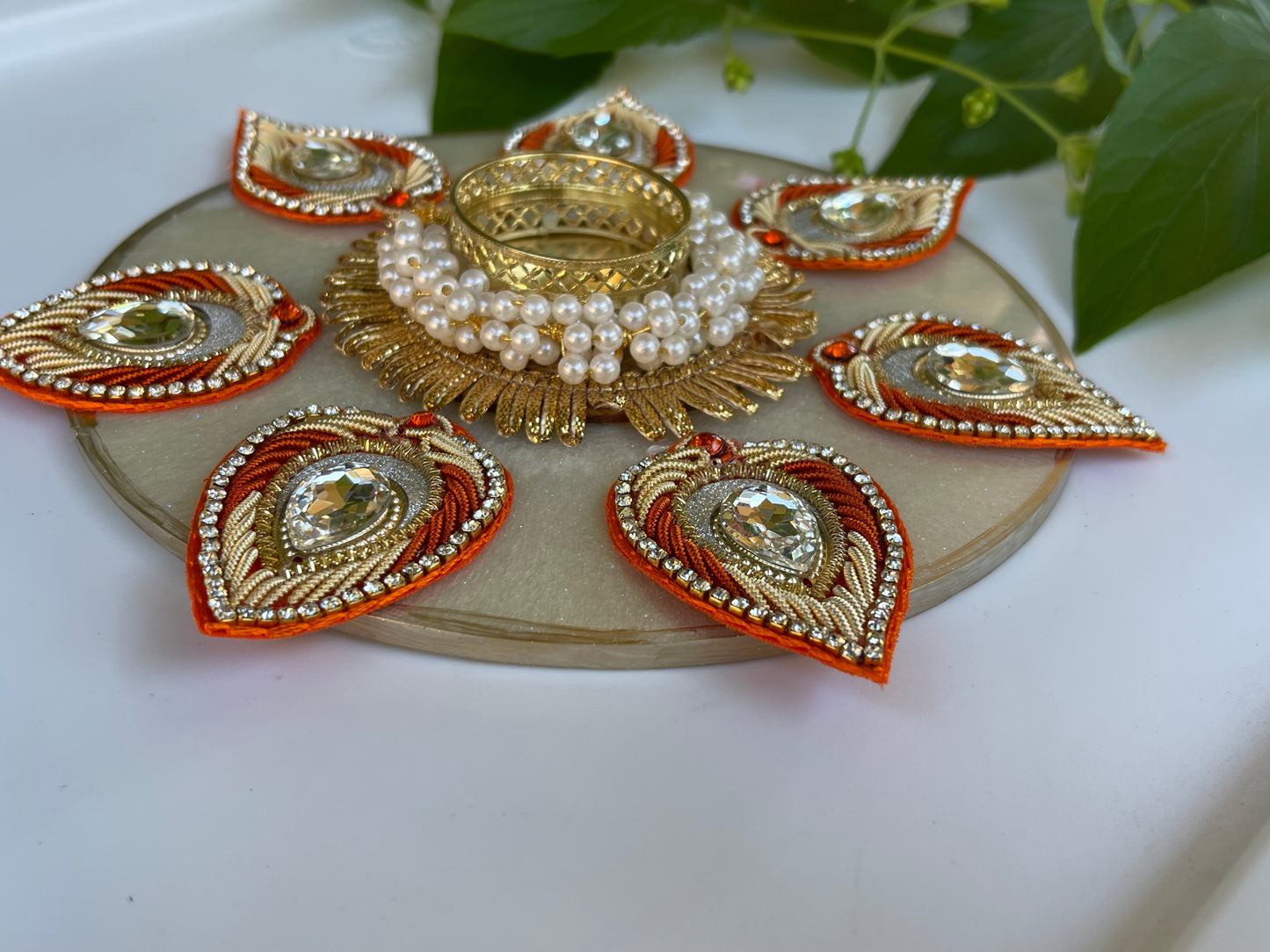 Petal Rangoli Resin Diya/Tealight Holder